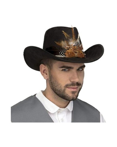 My Other Me Sombrero Cowboy Negro - Fieltro, Talla Única - Accesorio Fiesta Western
