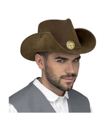 Cappello Cowboy My Other Me Marrone Stella 59 cm - Western Texano
