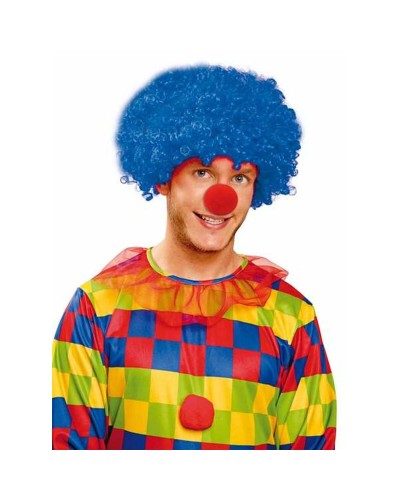 My Other Me Clown Perücke Lockig Hellblau - Synthetisches Haar Kostüm
