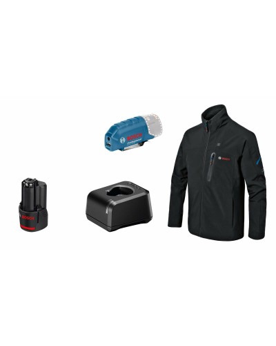 Chaqueta de Trabajo BOSCH Negra XL: Cortavientos, Impermeable, Transpirable
