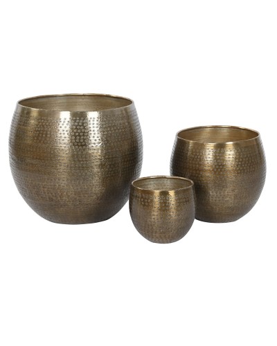 Ensemble de Vases ESPRIT en Aluminium Doré 47x47x40,5cm pour Décoration Élégante
