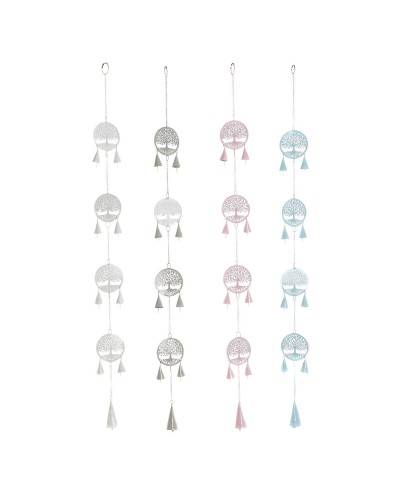 Ophangdecoratie DKD Home Decor Boomstructuur Wit (4 Stuks)