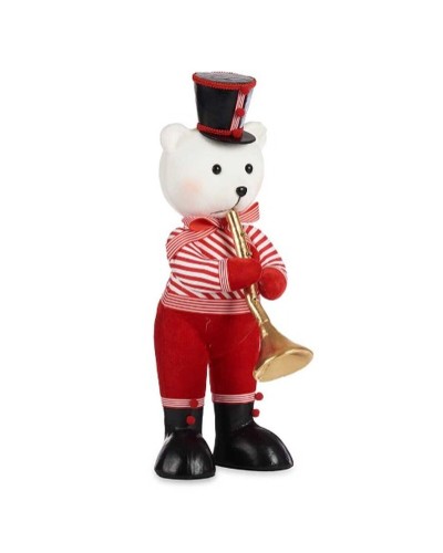 Rainbow Trumpeting Bear Decorative Statue for Indoors and Outdoors
