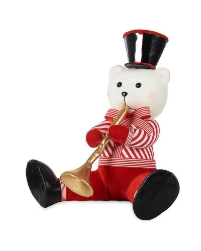 Statue Ours Trompette Décorative multicolore en polyrésine pour intérieur
