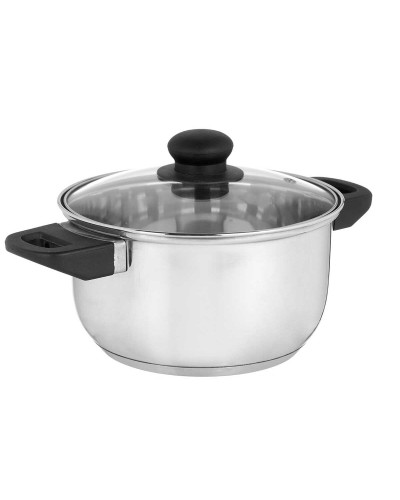 Casserole en Acier Inox avec Couvercle en Verre Trempé - Cuisine Savoureuse et Saine
