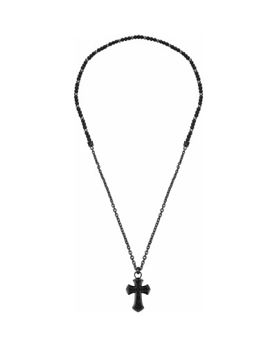 Police Men's Necklace Stainless Steel Black - Edgy Design PEAGN0004906
