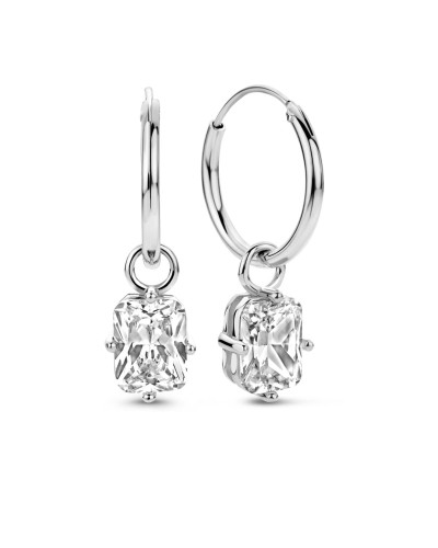 New Bling 9NB-1264 Ohrringe Silber, Leuchtende Kristalle - Elegant und Modisch
