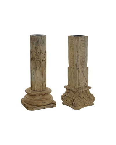 Statua Decorativa Home ESPRIT Marrone Colonna 30 x 30 x 75 cm