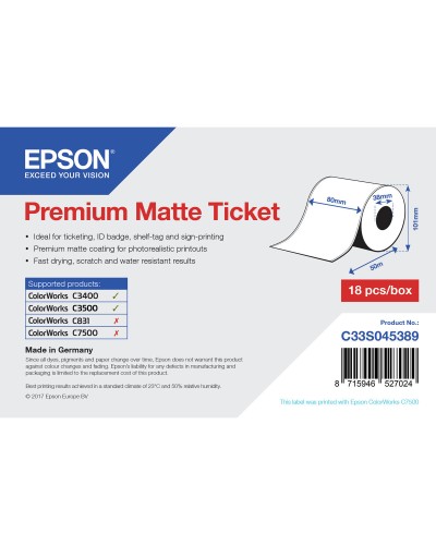 Etichette Epson C33S045389 - Rotolo Adesivo per Stampante ColorWorks
