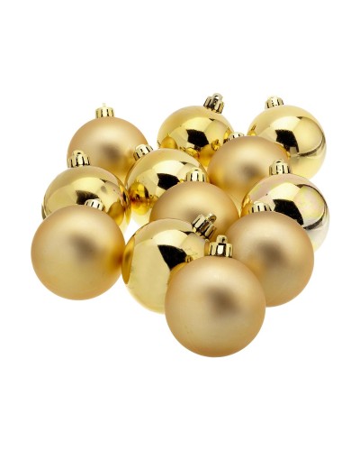 Kerstballen Decoris 12 Stuks Gouden Plastic Ø 6 cm
