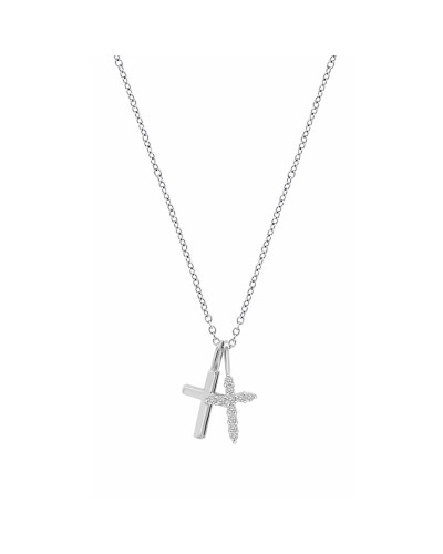 Lotus Style Women's Necklace Silver, Pendant Crystals - LP3631-1/1
