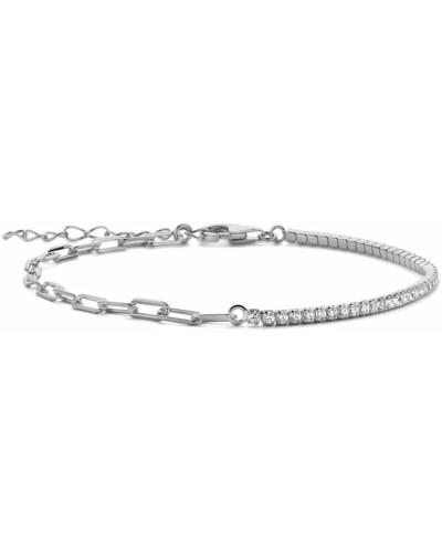 Bracelet Femme New Bling 9NB-0788 Argent Cristaux Lumineux Élégant

