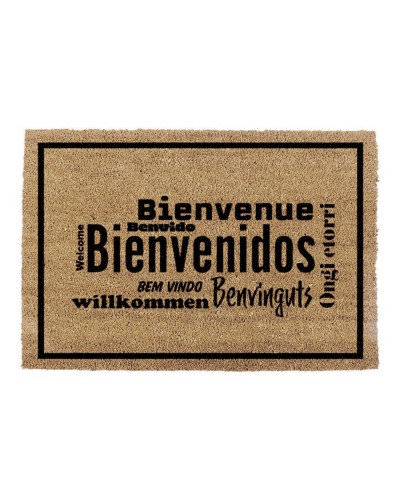 Doormat EDM 74773 Brown Black Intense Light Chestnut Brown 2/8-negro azulado 60 x 40 cm Rectangular