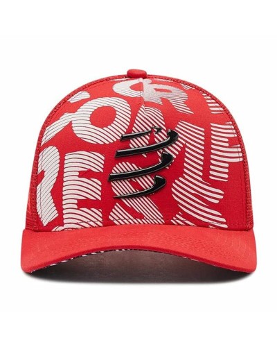 Compressport Gorra Running Roja - Ligera, Transpirable, Talla Única
