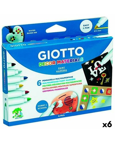 Giotto Turbo Color Set 6 Filzstifte Mehrfarbig - Feine Spitze Auswaschbar

