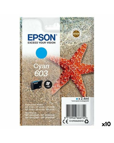 Epson 603 Ciano Originale - Cartuccia Inchiostro XP-2100/3100/4100 - 10 Unità
