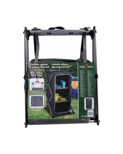 Armoire de Camping Pliable 53x49x95cm - Rangement Tissu Oxford Léger
