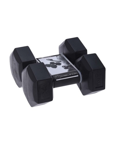 XQ Max Hanteln Schwarz 2kg Paar - Ideal für Heimfitness & Fitnessstudio
