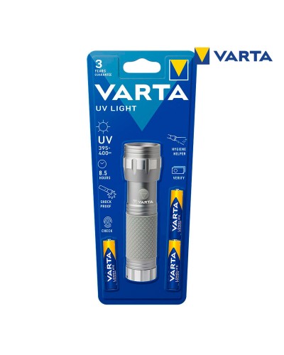 Varta Lampe UV : Lampe Torche Aluminium Gris pour Contrôle & Détection
