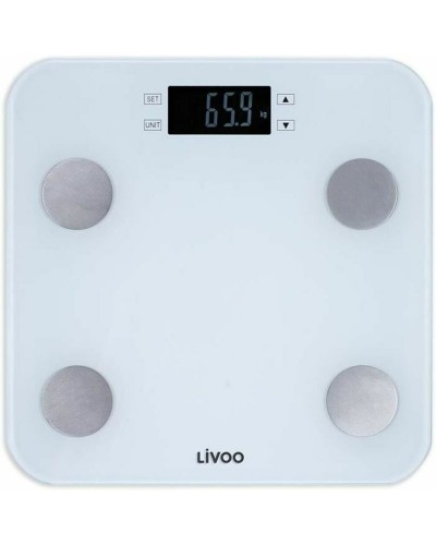 Digital Bathroom Scales Livoo DOM427W White Tempered Glass 180 kg