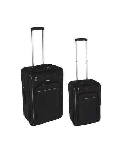 PR World Reisekoffer Set Schwarz - Leichtes und Robustes ABS Trolley Set

