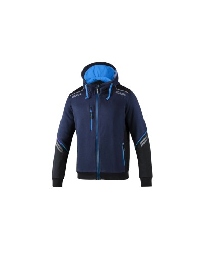 Sparco TW Felpa Uomo con Cappuccio: Azzurro/Blu - Sport & Casual

