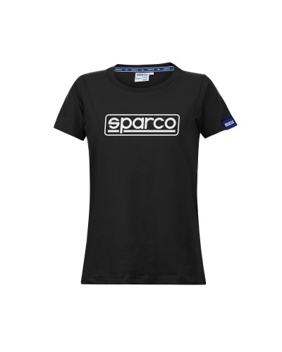 T-shirt med kortärm Dam Sparco LADY FRAME Svart (S)