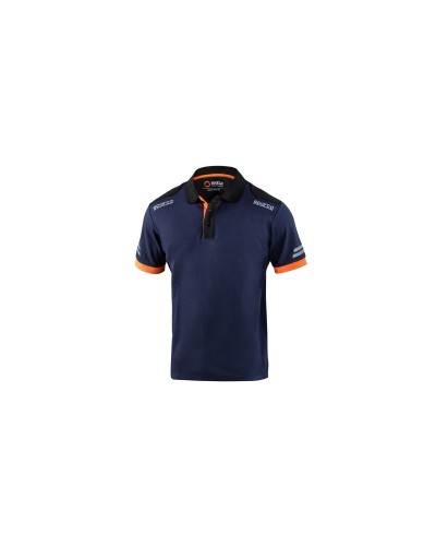 Sparco Polo Hombre Manga Corta TW Azul Naranja Celeste - Sport & Casual
