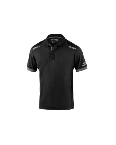 Sparco Koma Tools Men's Polo Shirt: Black/Grey, Short Sleeves - Work/Sport
