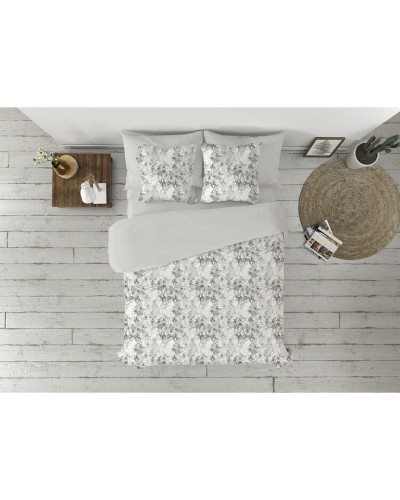 Housse de couette individuelle PIERRE CARDIN LUCIA, 2 pièces en satin de coton doux - Gris
