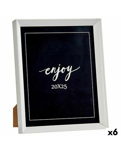 Fotolijsten Wit Plastic Glas (22,2 x 3,5 x 27,3 cm) (6 Stuks)