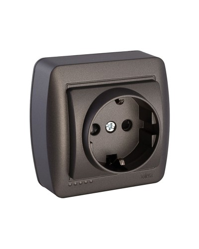 Solera Single Socket Base Wall Graphite 16A 250V (2P+T)
