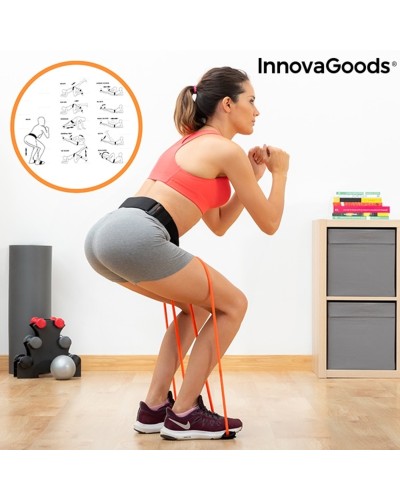 Bälte med motståndsband för rumpan och träningsguide Bootrainer InnovaGoods