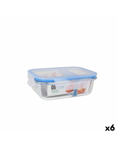 Rechteckige Lunchbox mit 2 Fächern Quttin, 580 ml (6er-Set)
