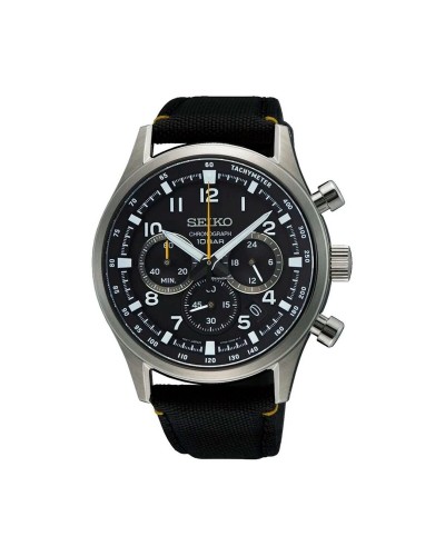 Seiko SSB449P1 Reloj de Hombre Negro Cronógrafo Acero Inoxidable
