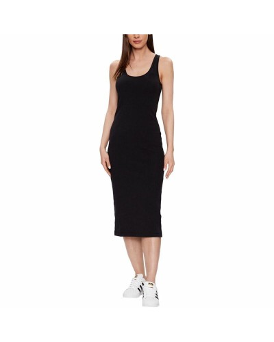 Champion Vestido Deportivo de Mujer Algodón Cuello Redondo Logo Bordado Negro
