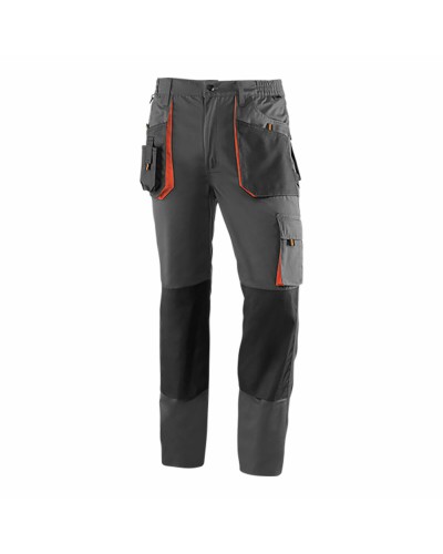 JUBA Pantalon de Travail Haut de Gamme - Noir Gris Orange - Haute Visibilité
