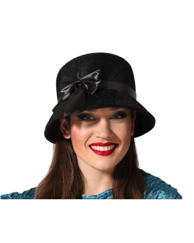 Chapeau Noir Gatsby Homme Femme - Élégant Fedora Années 20 - Costume Charleston
