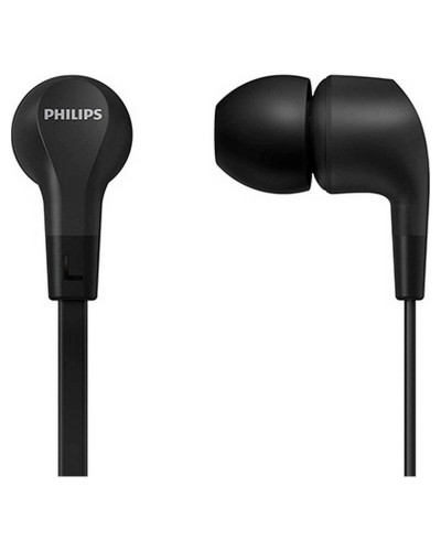 Philips In-Ear Headphones Black Silicone - Powerful Bass, Comfort
