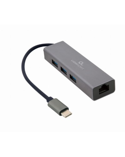 USB-keskitin GEMBIRD A-CMU3-LAN-01 Harmaa