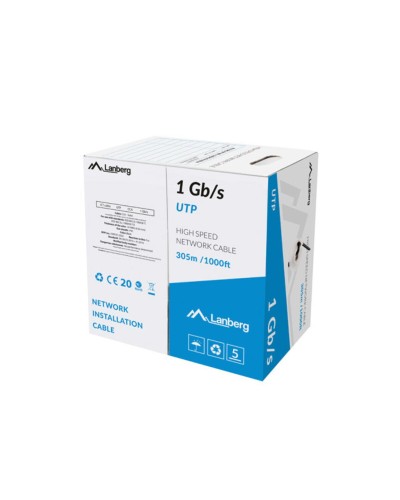 Cavo Ethernet LAN Lanberg LCU6-10CC-0305-BK 305 m