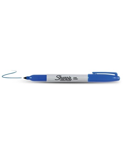 Permanente markeerstift Sharpie Fine Point Blauw (12 Stuks)