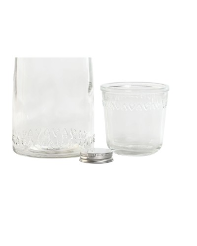 Vattenflaska Home ESPRIT Transparent Glas 240 ml 1 L