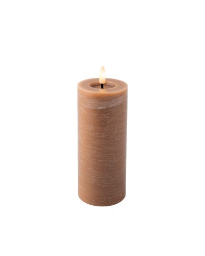 LED Candle Lumineo Brown Ø 7 x 19 cm Flame effect