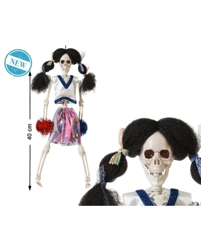 Décoration d'Halloween Pom-pom girl Squelette 40 cm