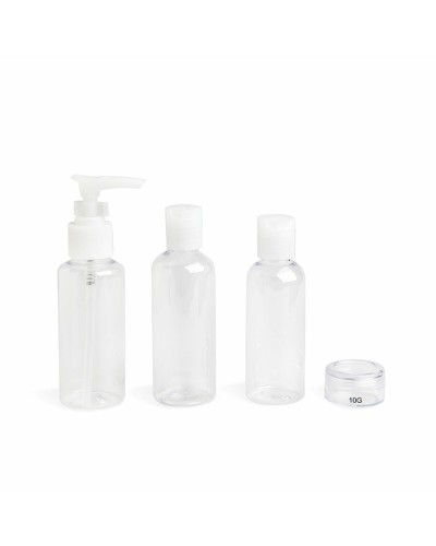 IDC Institute - Dispenser da Viaggio 4 in 1 Trasparenti - Plastica - Confezione da 4