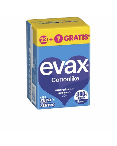 Compresas Super con Alas Evax COTTONLIKE 30 unidades