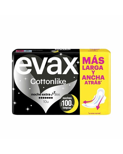 Night Sanitary Pads with Wings Evax COTTONLIKE 10 Units