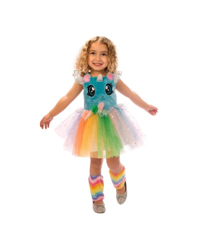 My Other Me Costume Unicorno Azzurro - Bambina 3-4 Anni - Occhi Carini
