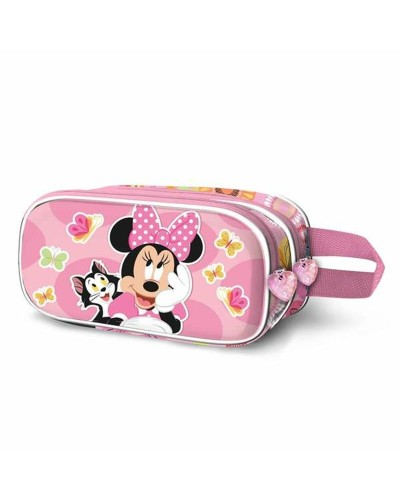 Pennenetui met 2 vakken Minnie Mouse Kitten Roze 22 x 8 x 9,5 cm 3D